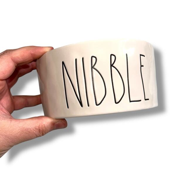 Rae Dunn Pet Dog Cat Dishes Food Bowls Nibble Devour Ceramic White Black Blue - Picture 7 of 14